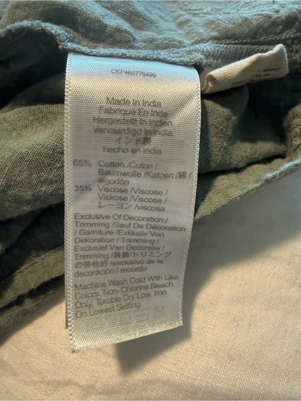 Madewell Smocked Square-Neck Top in Sage